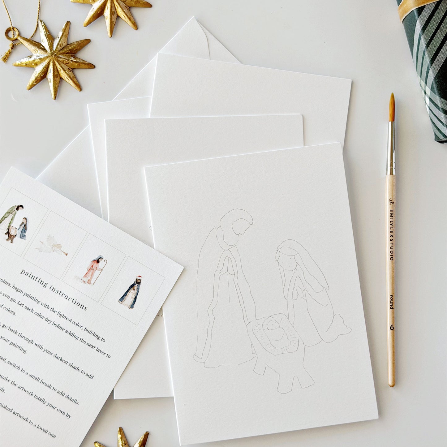nativity paintable notecard