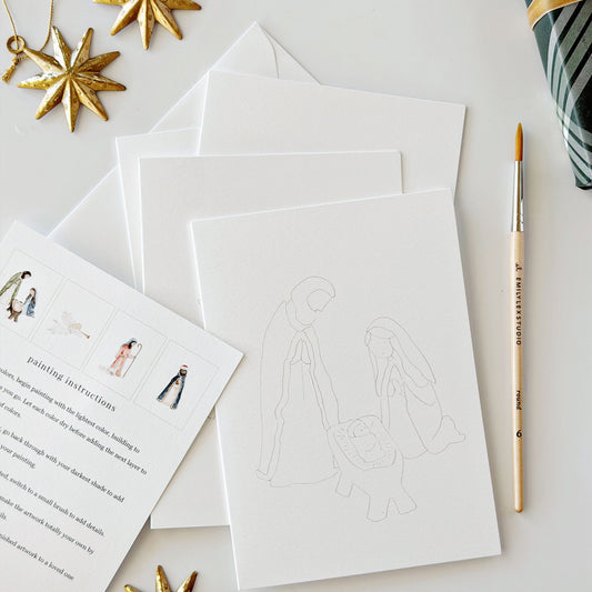 nativity paintable notecard