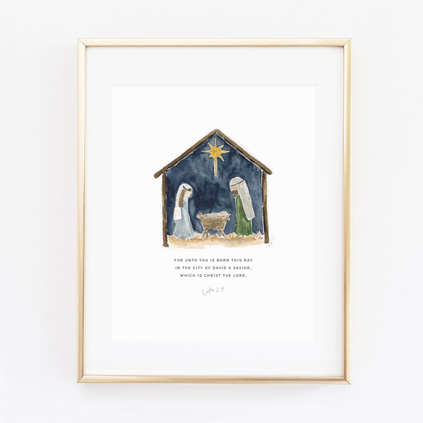 nativity luke 2:11 scripture print - emily lex studio