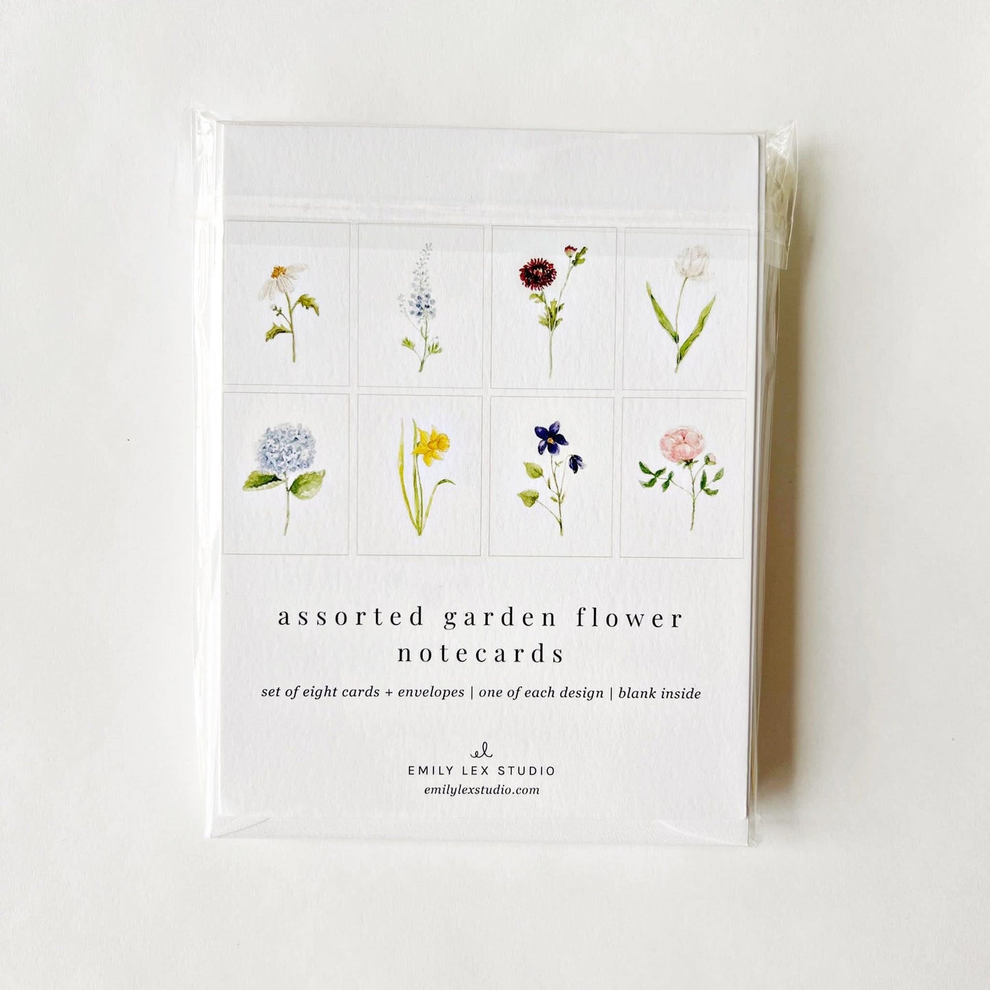 assorted garden flowers notecard set - emily lex studio