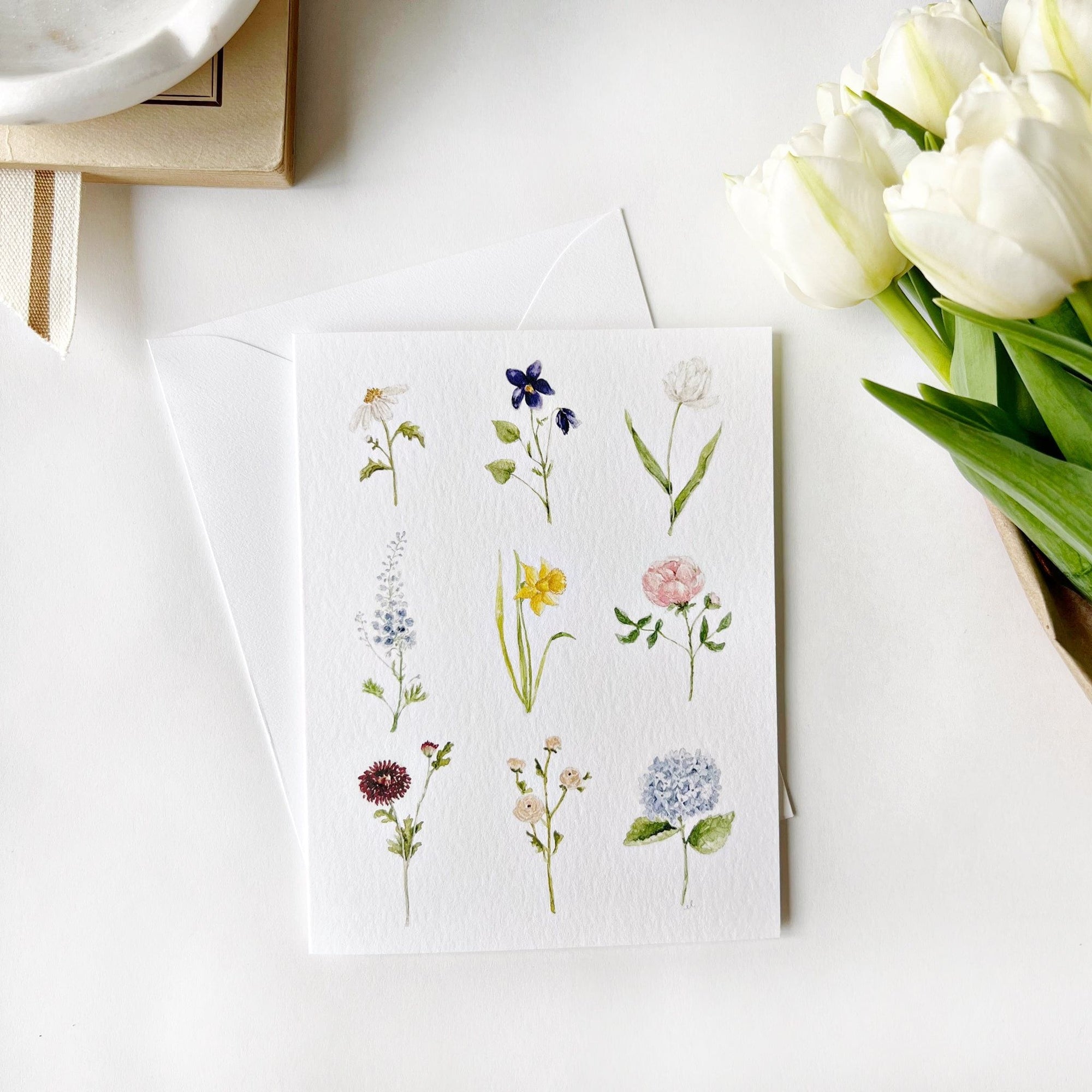 garden flowers notecards - emily lex studio