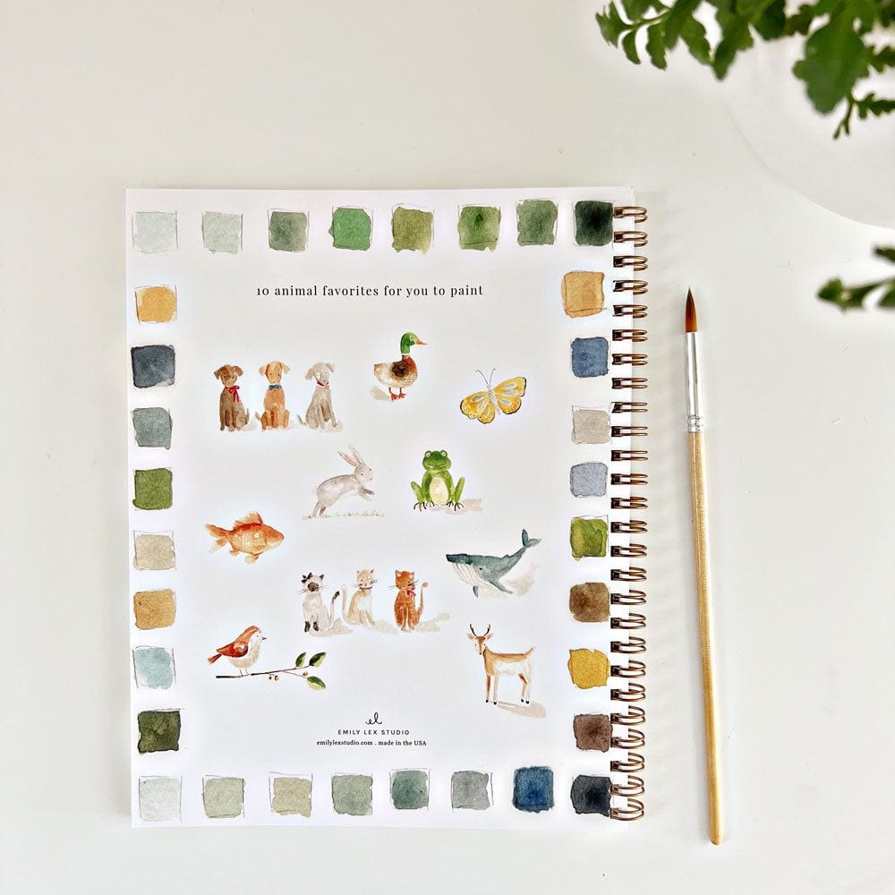 animals watercolor workbook - emily lex studio