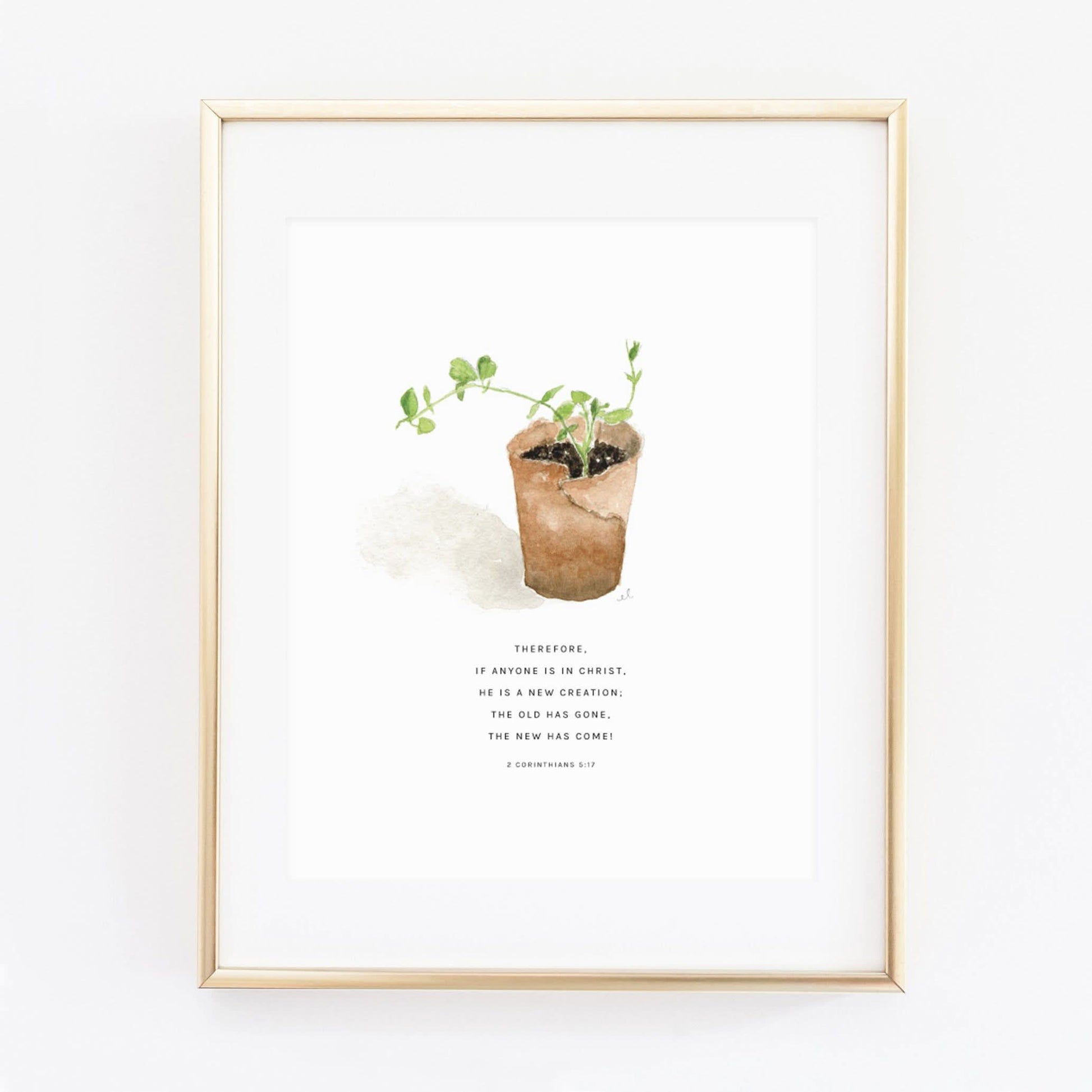 2 corinthians 5:17 sweet pea scripture print - emily lex studio