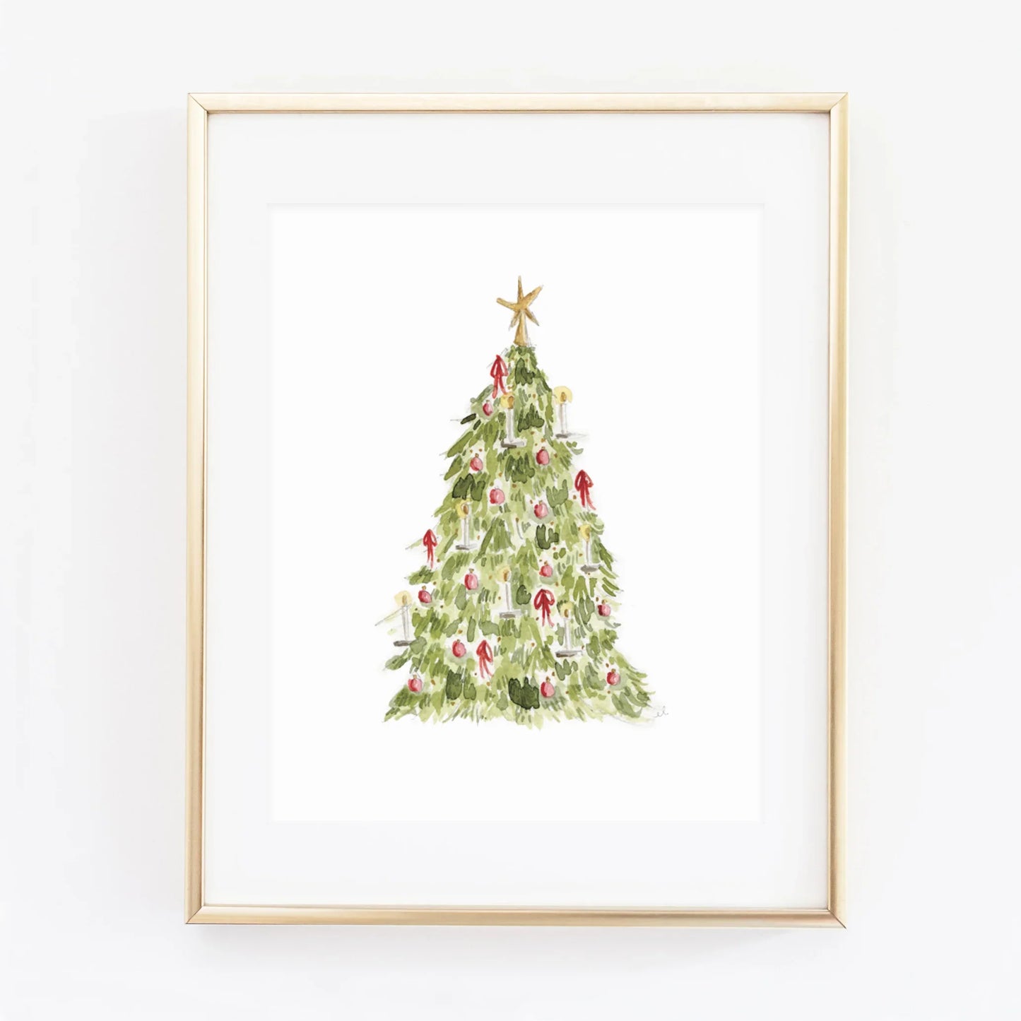 nutcracker christmas tree watercolor wall art print