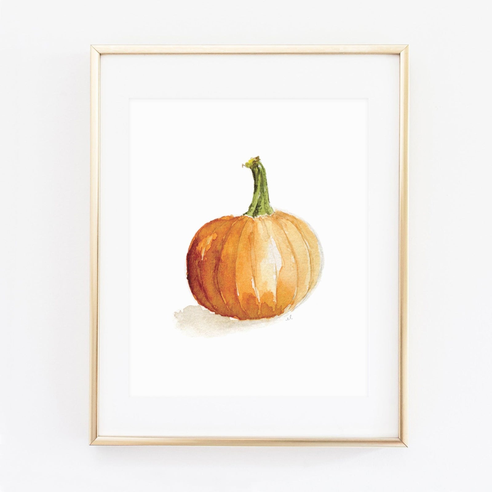 orange pumpkin art print - emily lex studio