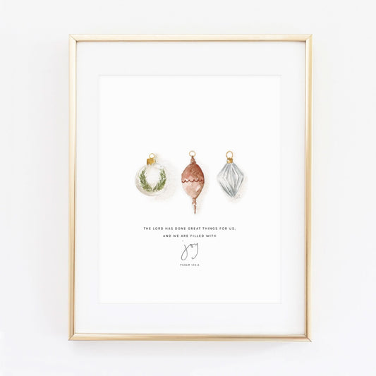 psalm 126:3 ornaments scripture print