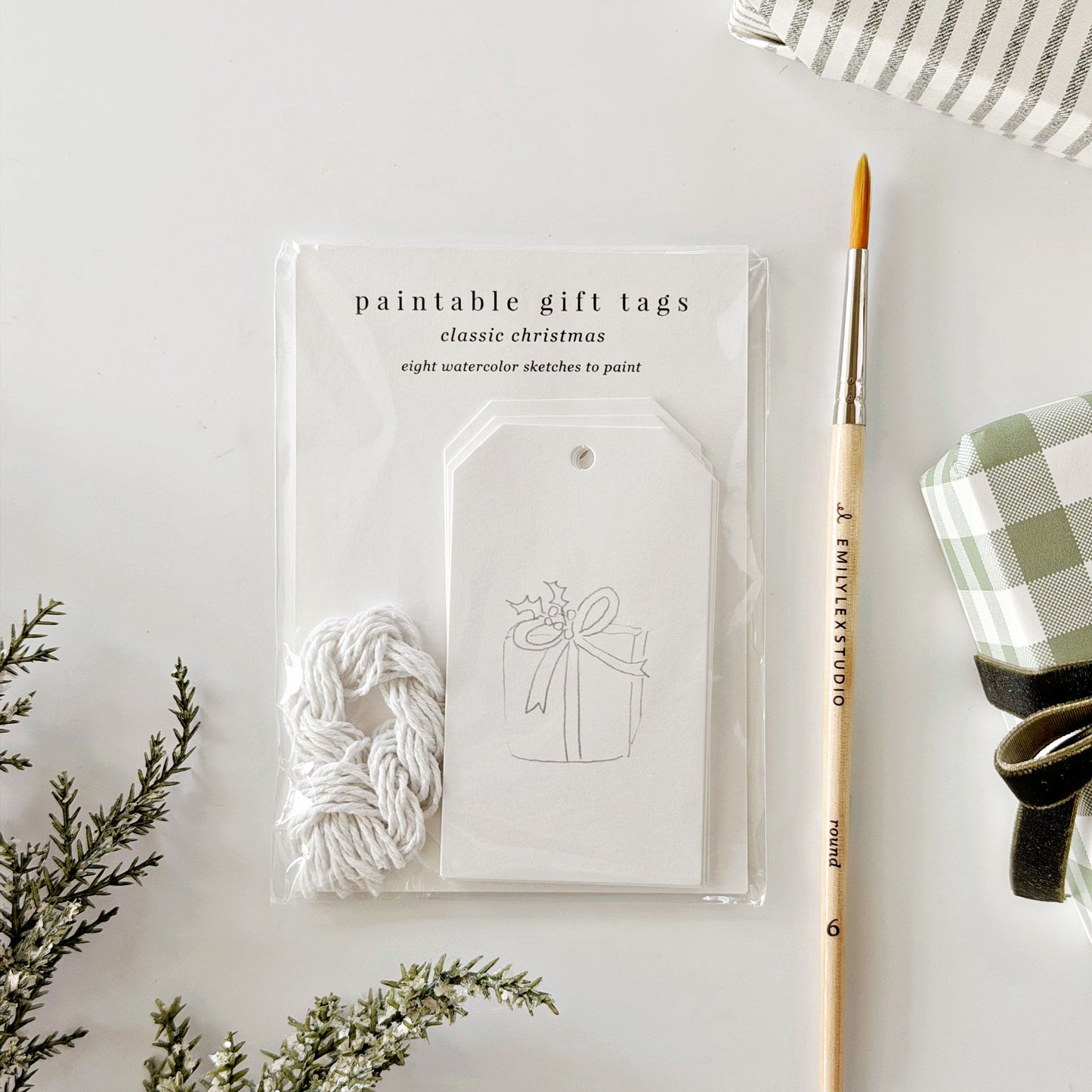 classic christmas paintable gift tags
