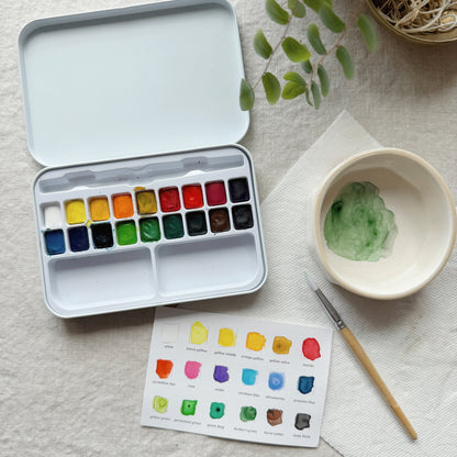 watercolor paint set 18 colors with brush