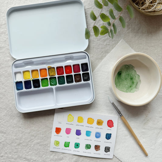 watercolor paint set 18 colors with brush