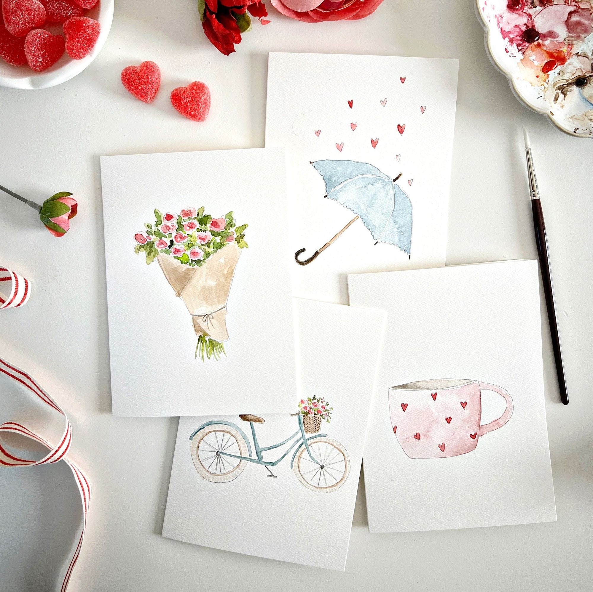 love sweet love paintable notecard - emily lex studio