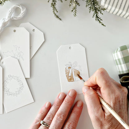 classic christmas paintable gift tags