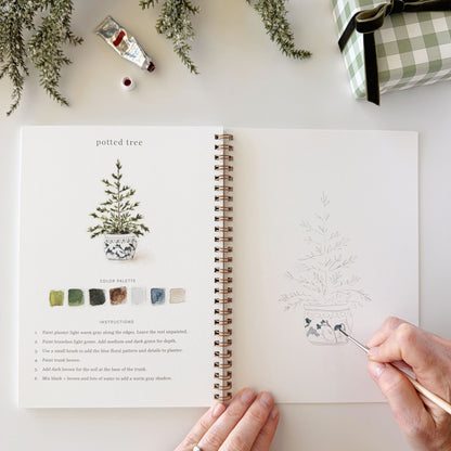 classic christmas watercolor workbook