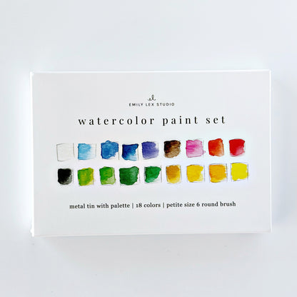 watercolor paint set 18 colors with brush