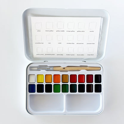 watercolor paint set 18 colors with brush