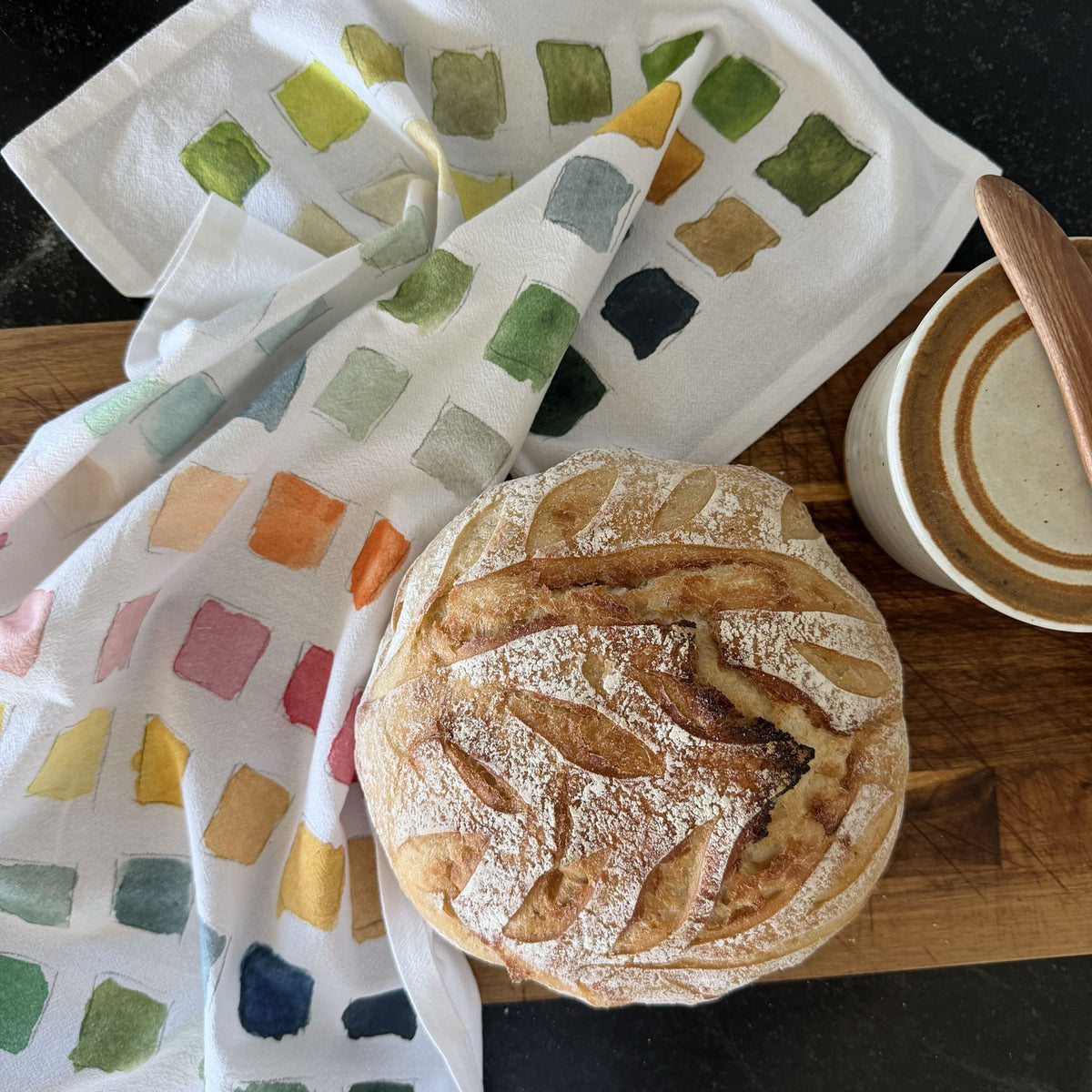 paint swatch cotton tea towel