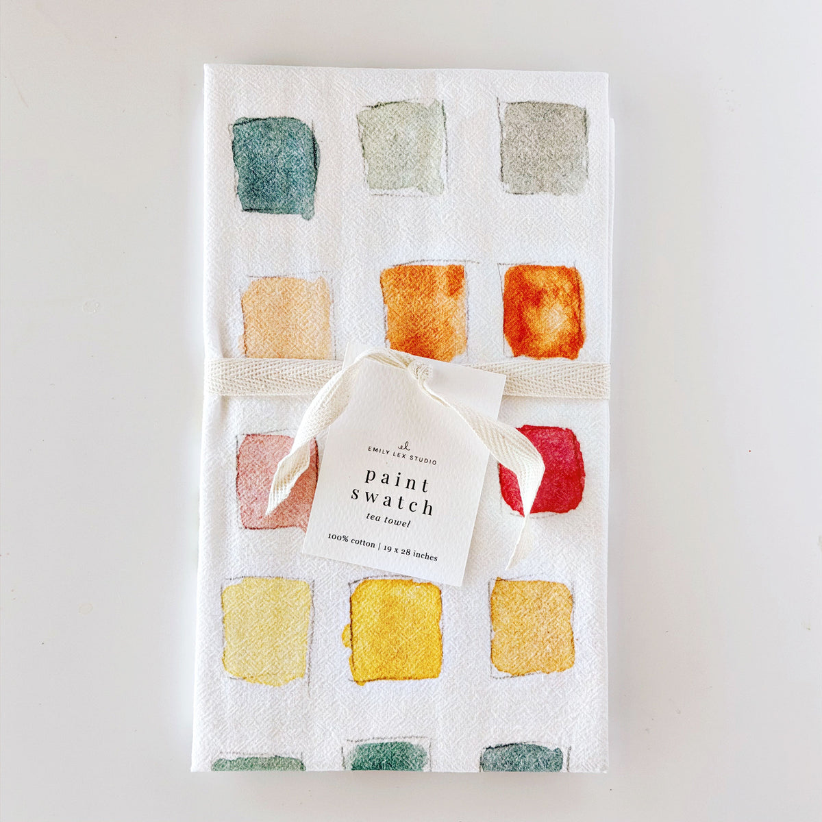 paint swatch cotton tea towel
