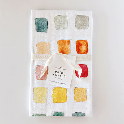 paint swatch cotton tea towel