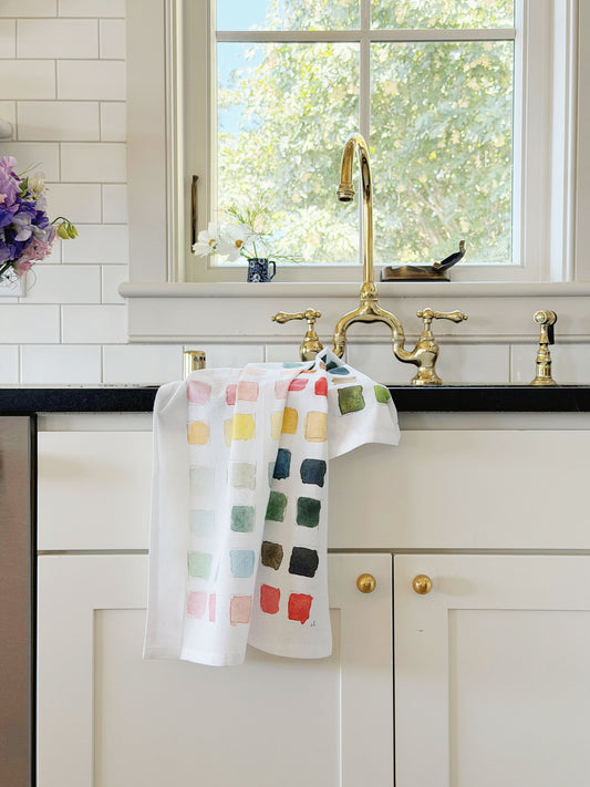paint swatch cotton tea towel