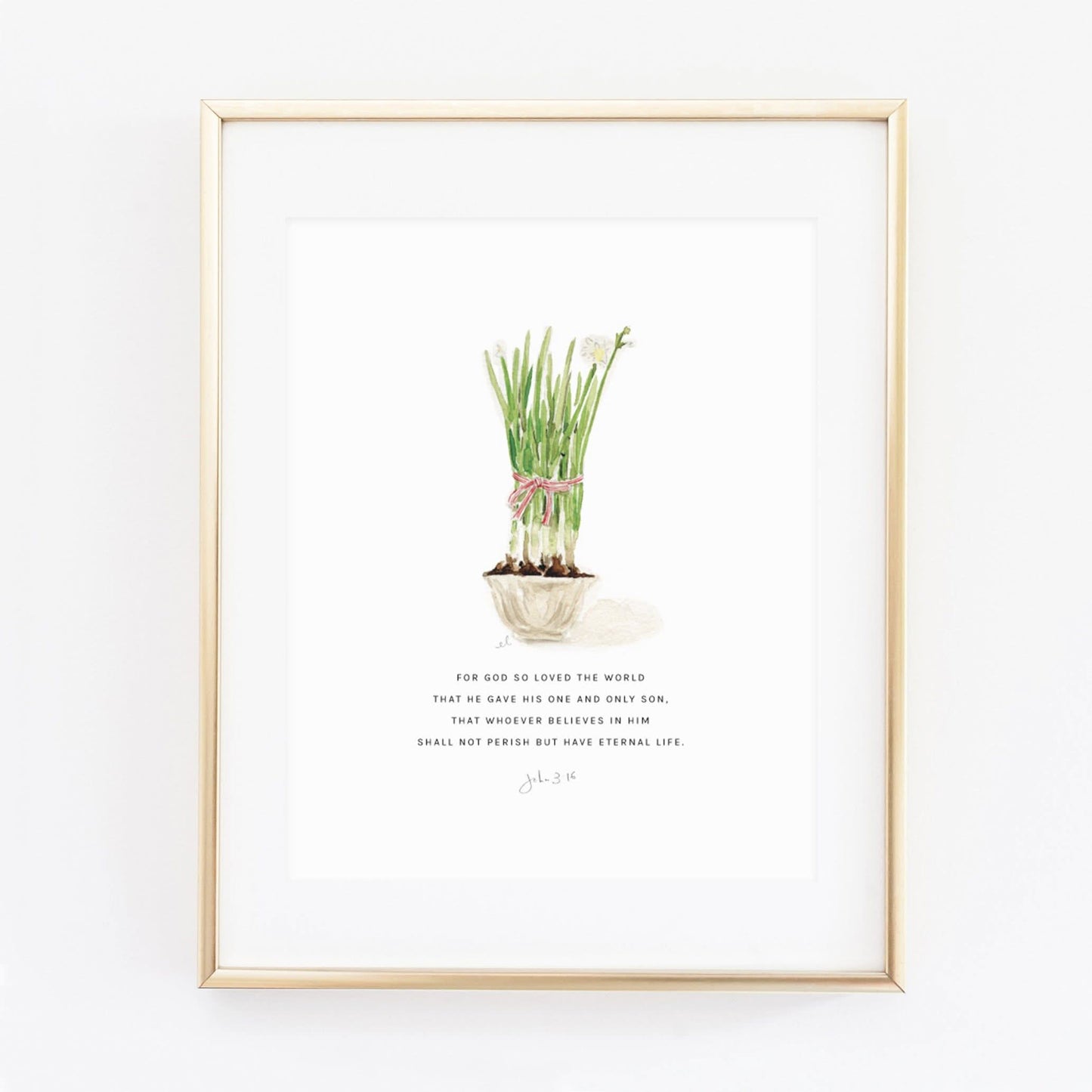 john 3:16 paperwhites scripture print - emily lex studio