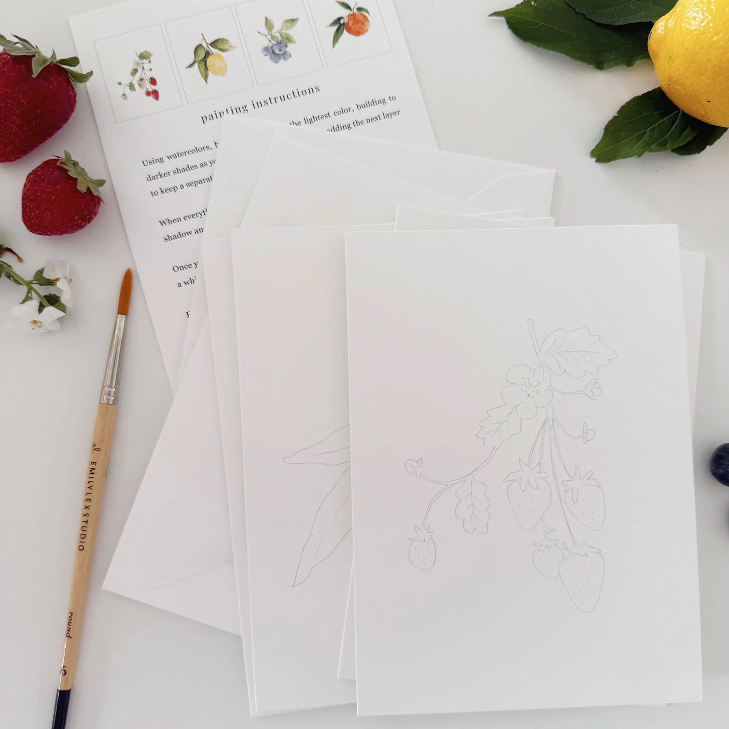 fruit paintable watercolor notecards
