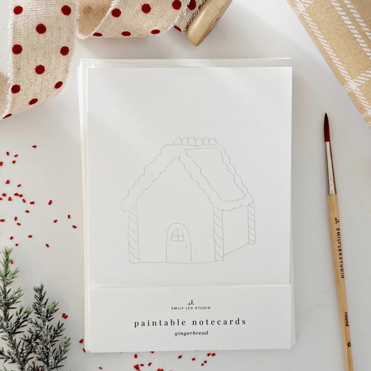 gingerbread paintable watercolor notecards