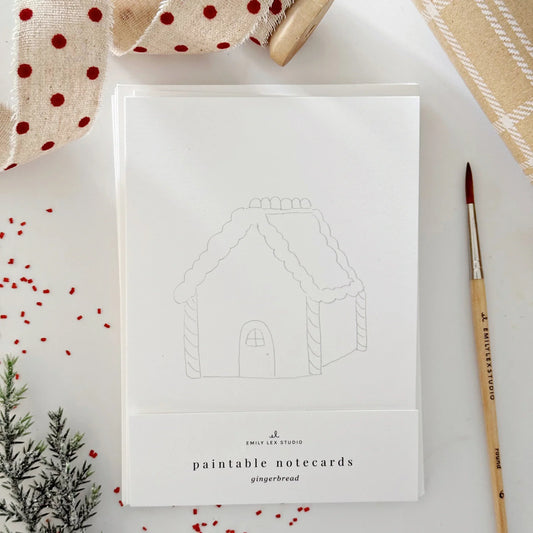 gingerbread paintable watercolor notecards