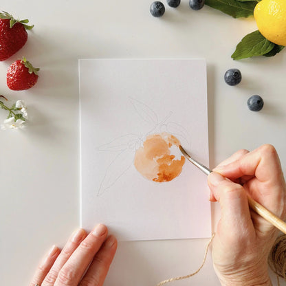 fruit paintable watercolor notecards