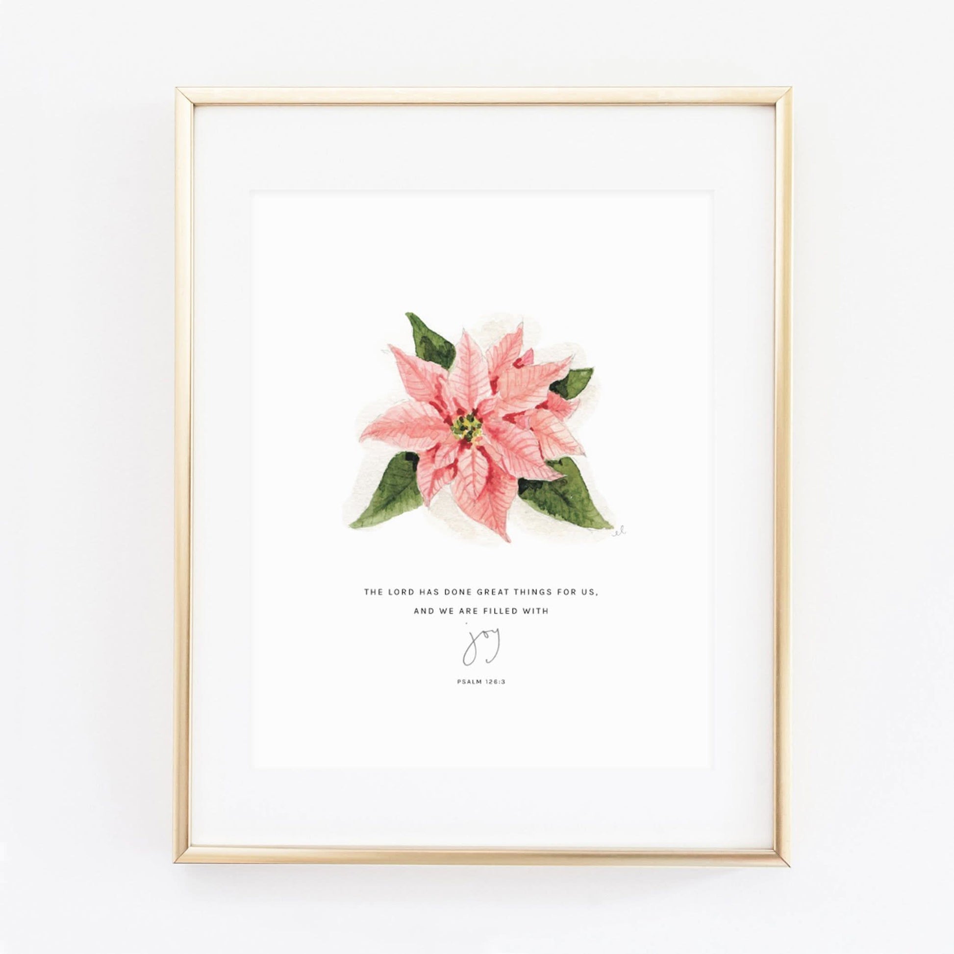 psalm 126:3 poinsettia scripture print - emily lex studio