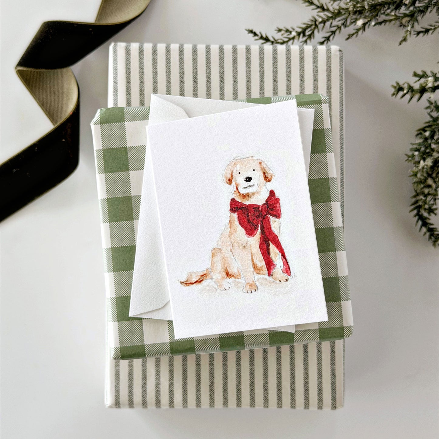 festive pup mini enclosure notecard