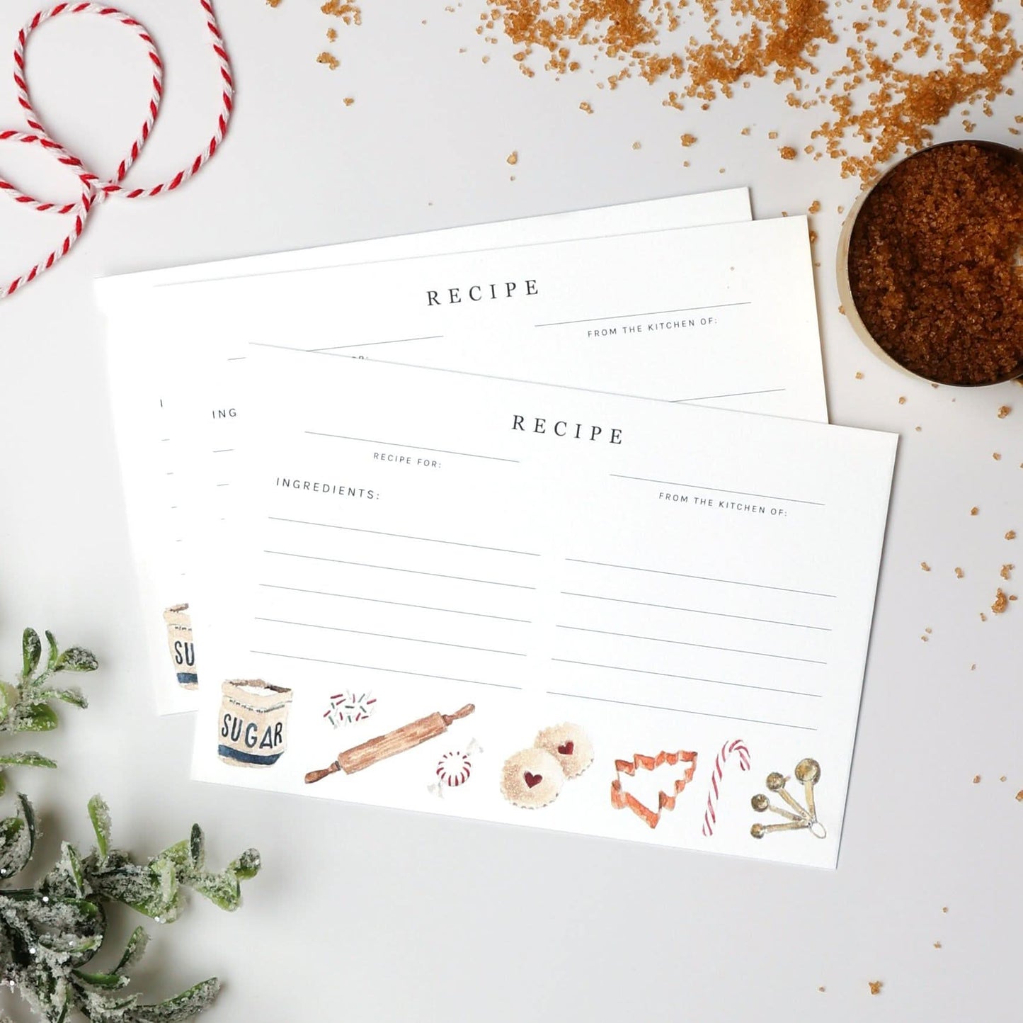 christmas baking recipe cards - emily lex studio