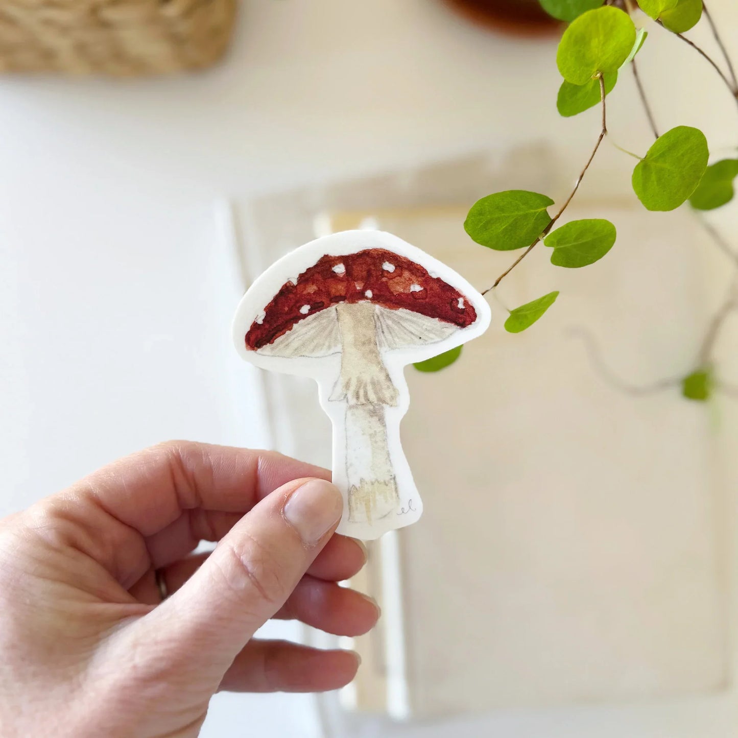 red mushroom sticker