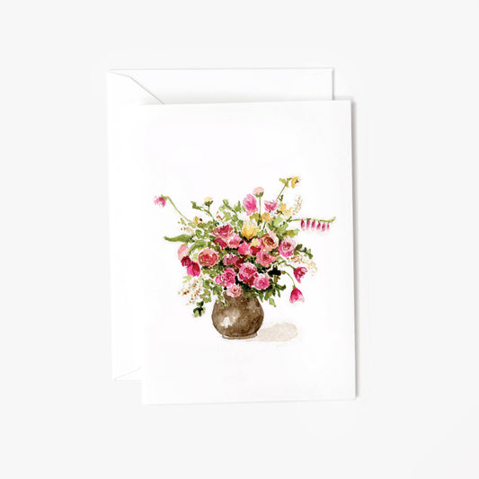 rose bouquet mini notecard