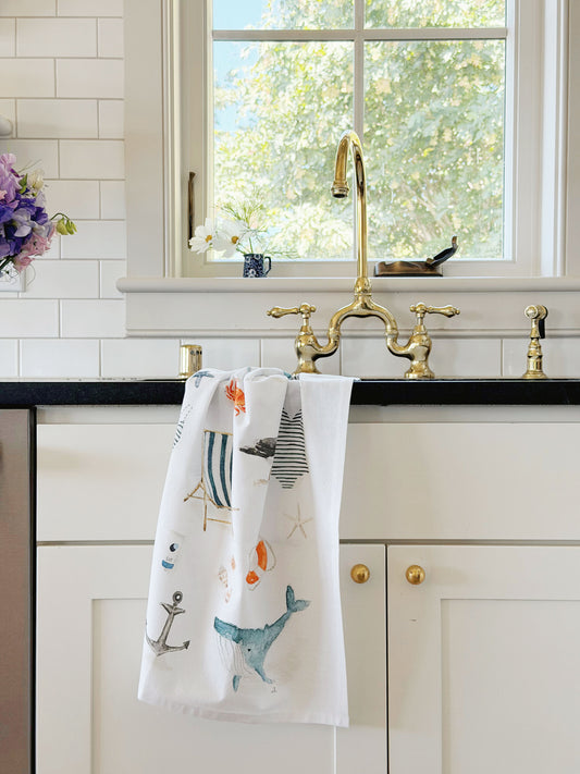 seaside cotton tea towel