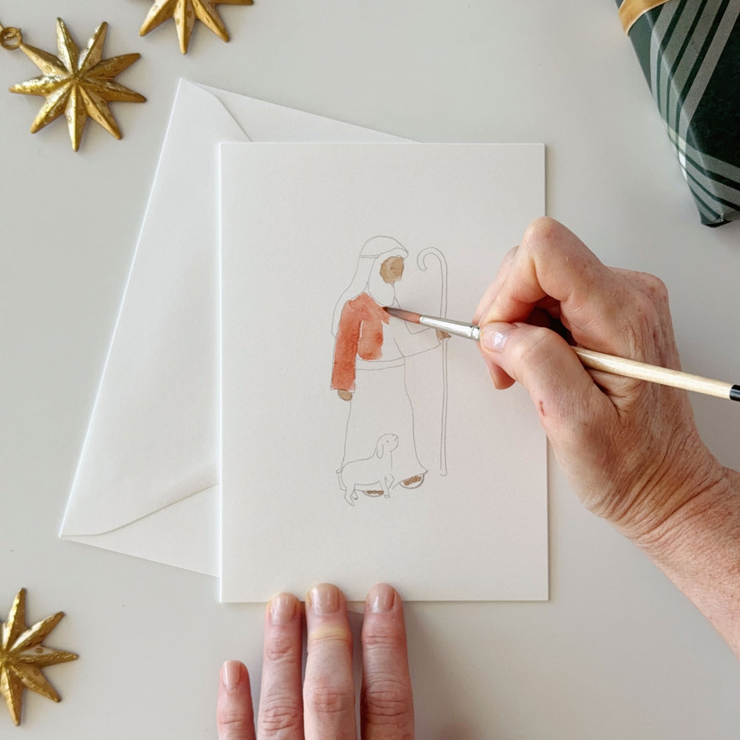 nativity paintable notecard
