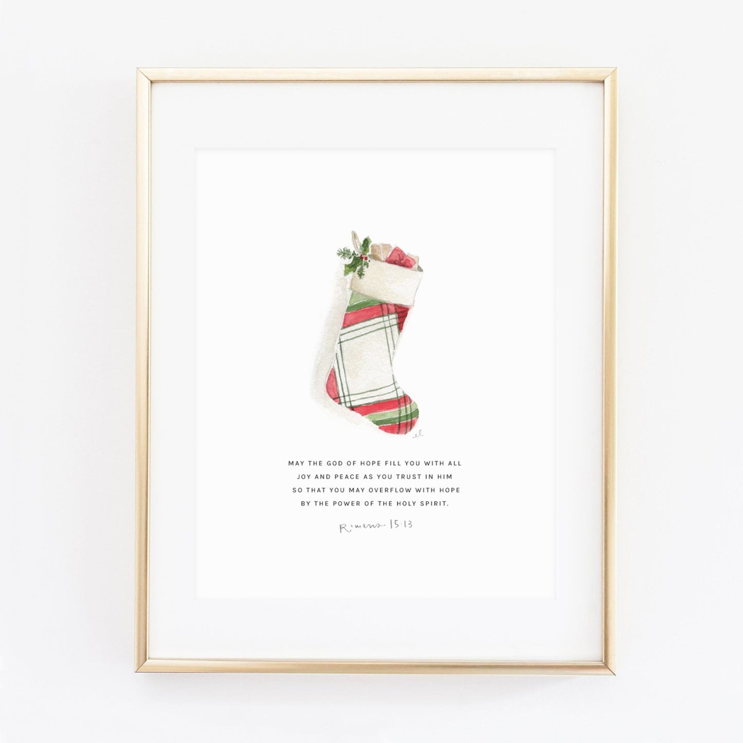 romans 15:13 stocking scripture print - emily lex studio