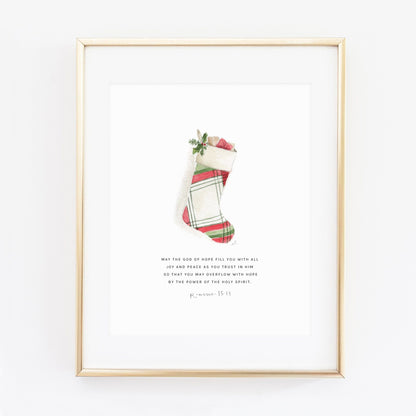 romans 15:13 stocking scripture print - emily lex studio