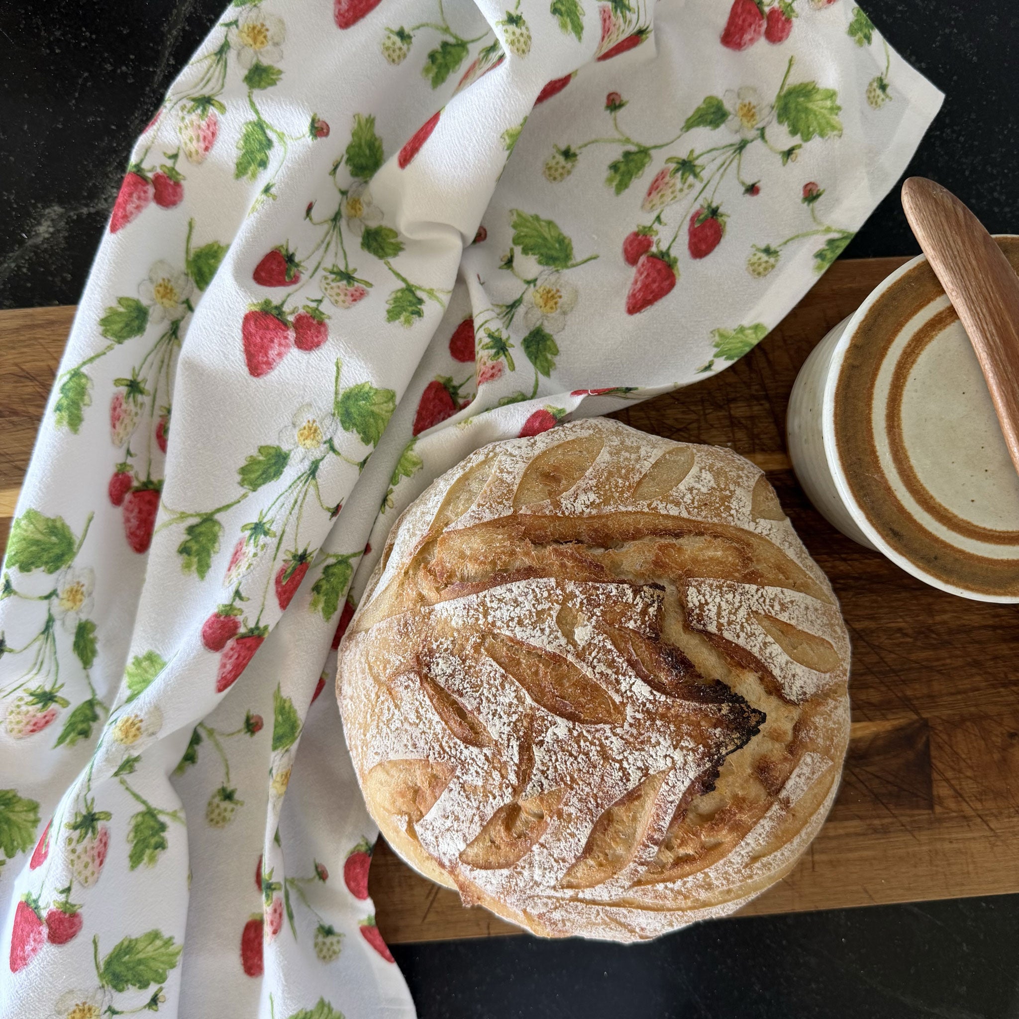 strawberry cotton tea towel – emily lex studio