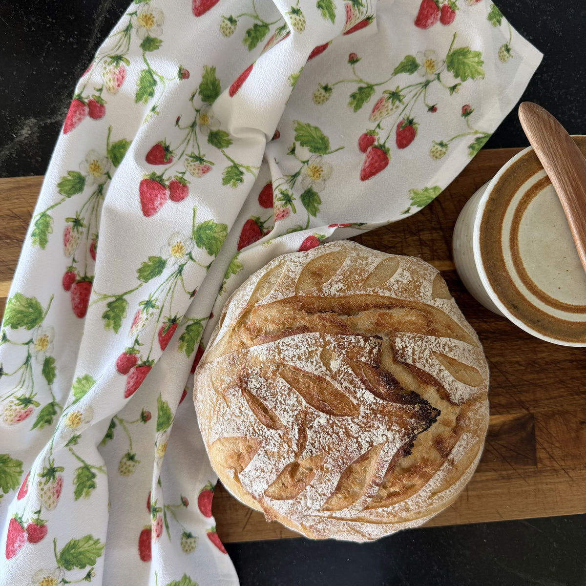 strawberry cotton tea towel