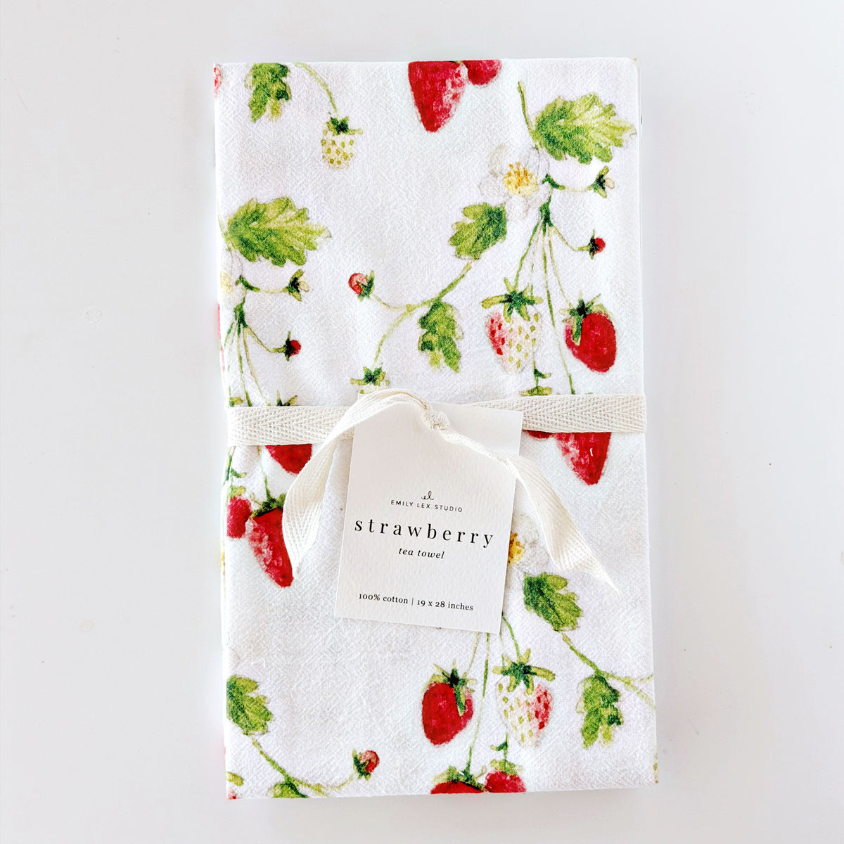 strawberry cotton tea towel