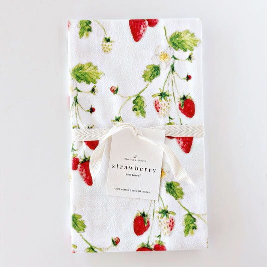 strawberry cotton tea towel