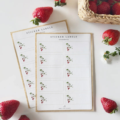strawberry sticker labels