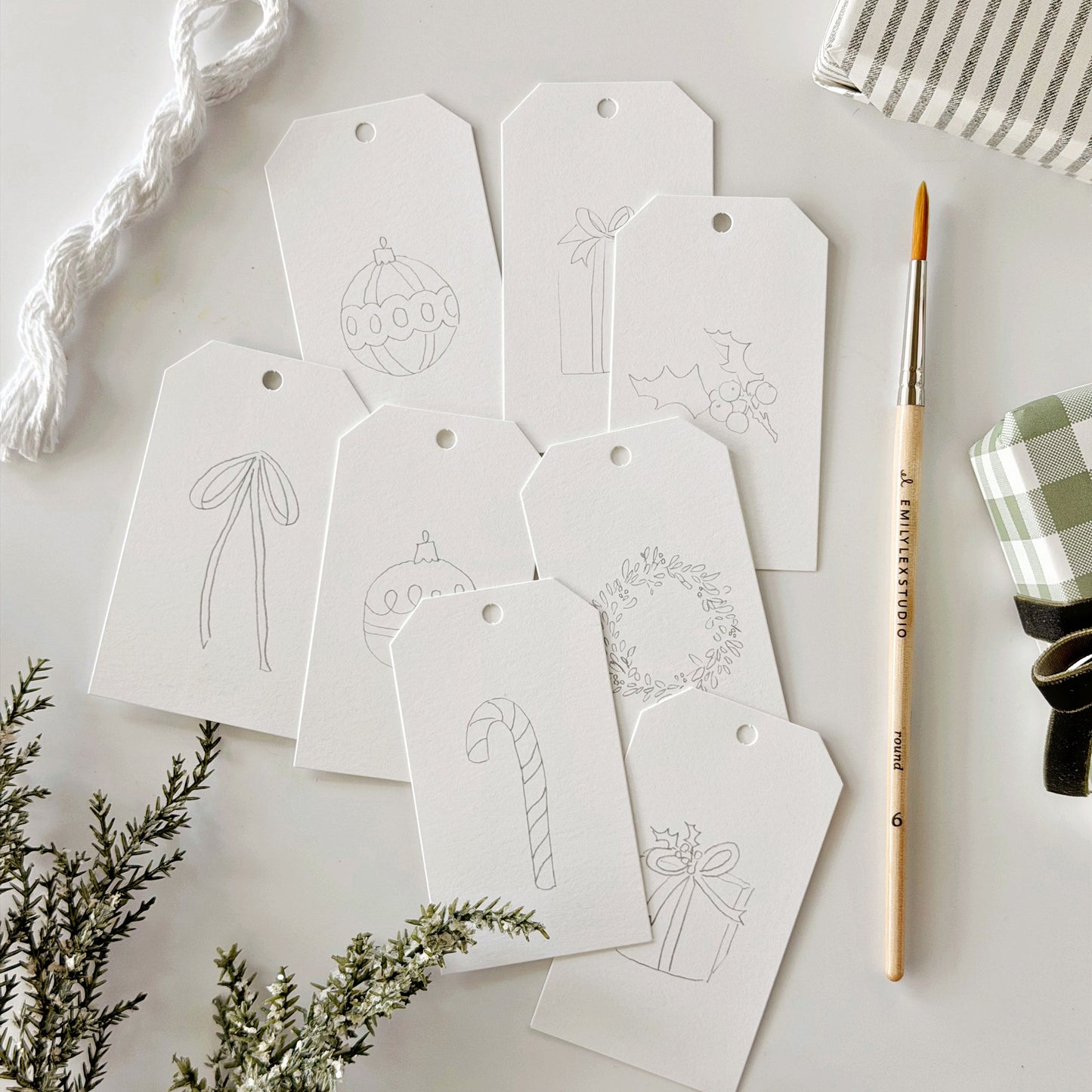 classic christmas paintable gift tags