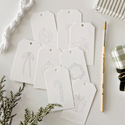 classic christmas paintable gift tags
