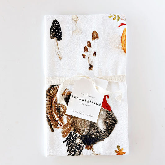 thanksgiving cotton tea towel