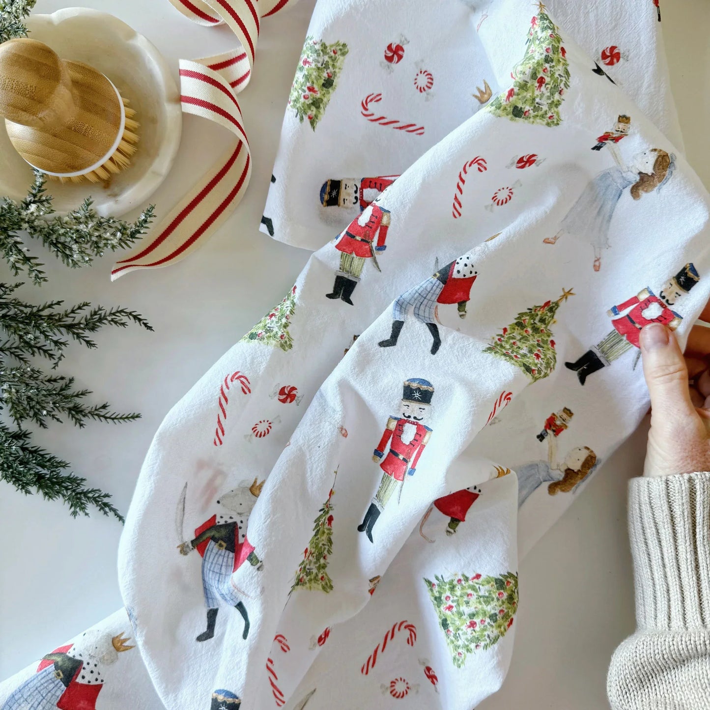 nutcracker cotton flour sack tea towel