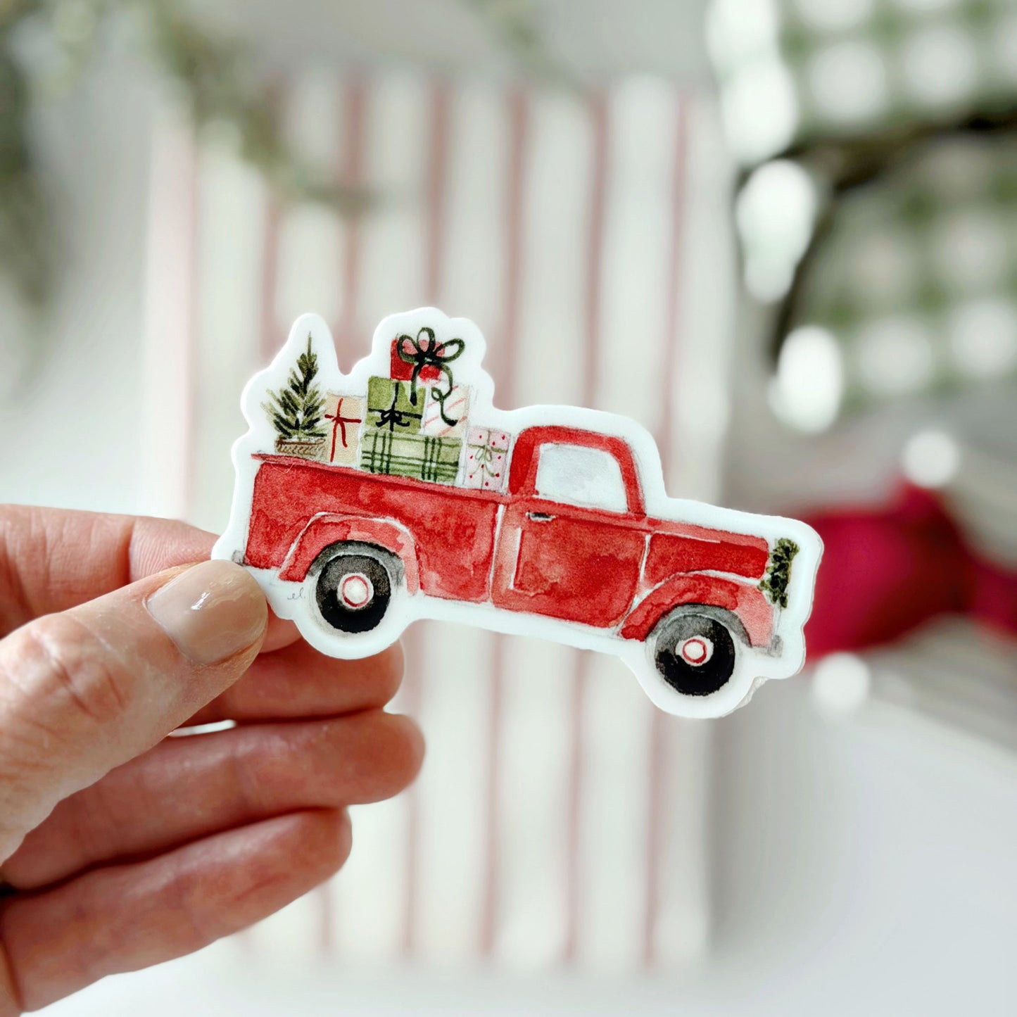 christmas truck sticker