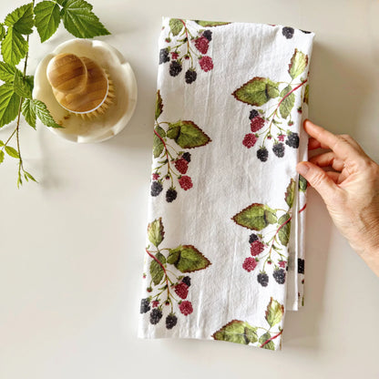 blackberry cotton flour sack tea towel