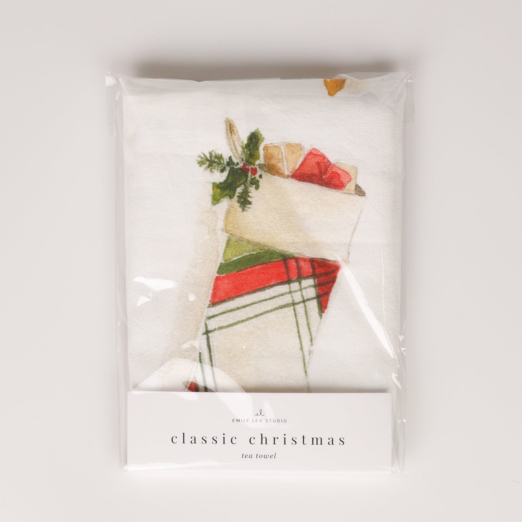 classic christmas tea towel - emily lex studio