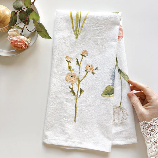 garden flowers tea towel - emily lex studio