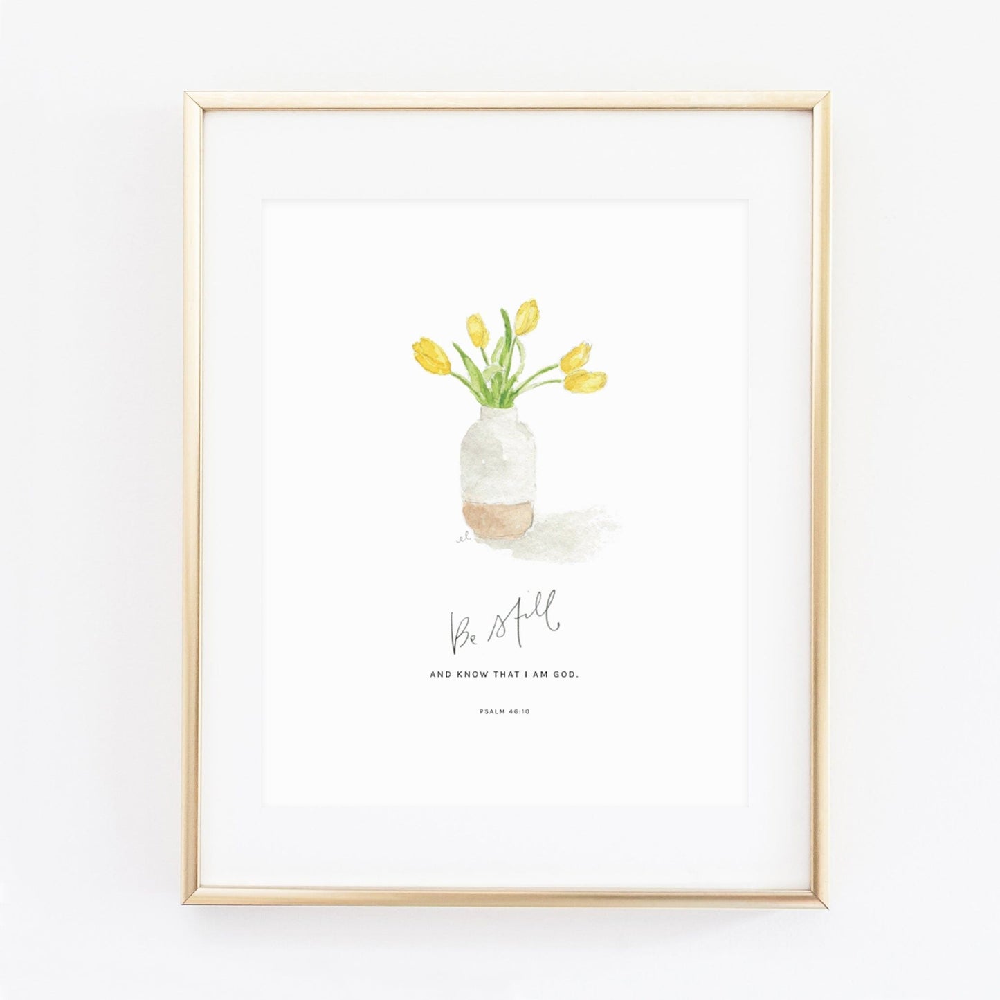 psalm 46:10 tulips scripture print - emily lex studio